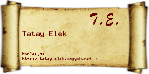 Tatay Elek névjegykártya