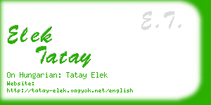elek tatay business card